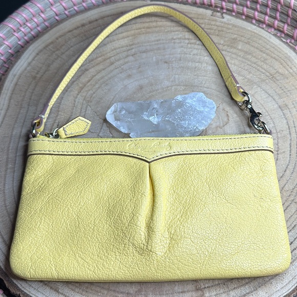Dooney & Bourke Handbags - Dooney & Bourke Yellow Wristlet Wallet Purse Vintage